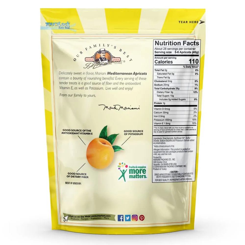 2 Bags Dried Apricots Fruit Plump Vegan Snack Treat Sweet Kosher Gluten Free 3oz