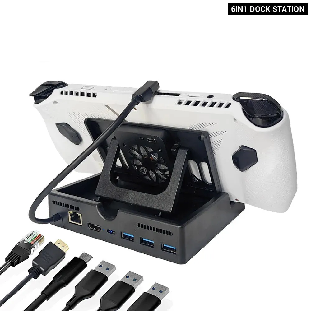 Asus Rog Ally Docking Station with Cooling Fan Hdmi 2.0 4k 60hz Foldable Stand