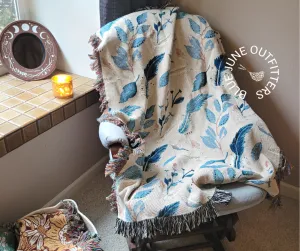 Earthy Feathers | Whimsical Woven Blanket