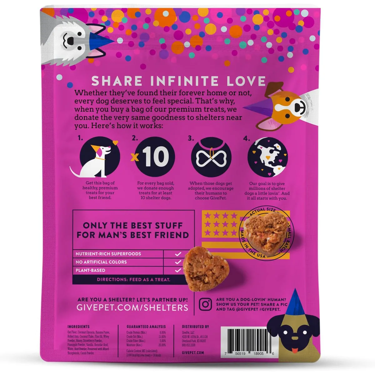 GivePet Gotcha Day Paw-Ty Soft Baked Dog Treats 6oz