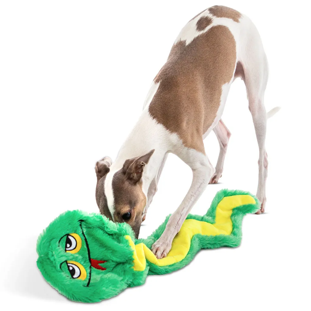GURU Hide-A-Tail Snake Plush Puzzle Dog Toy, Green