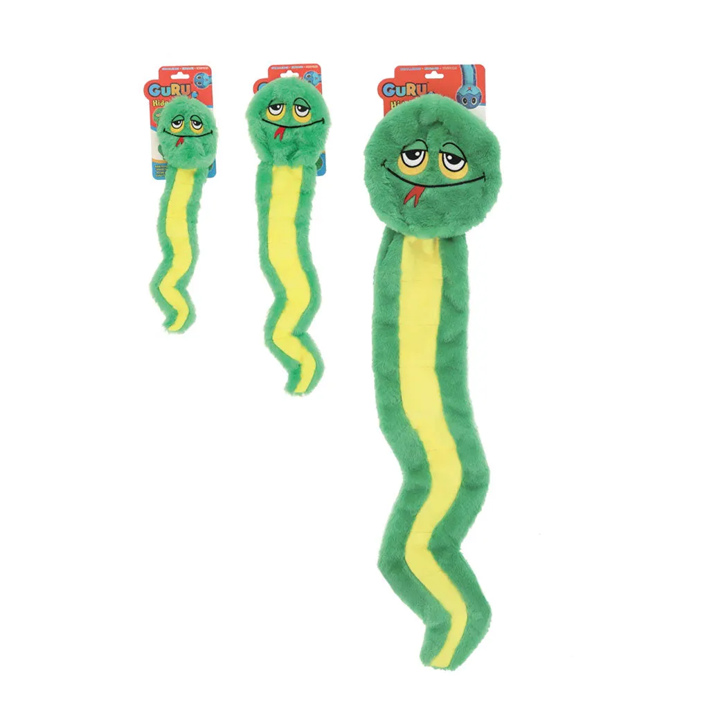 GURU Hide-A-Tail Snake Plush Puzzle Dog Toy, Green