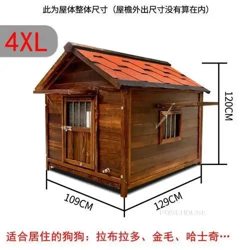 Home Solid Wood Dog Houses Outdoor Rainproof Pet Kennel Indoor Winter Warm Dog House Large Dog Waterproof Four Seasons Universal