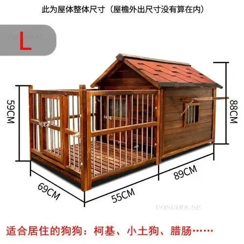 Home Solid Wood Dog Houses Outdoor Rainproof Pet Kennel Indoor Winter Warm Dog House Large Dog Waterproof Four Seasons Universal
