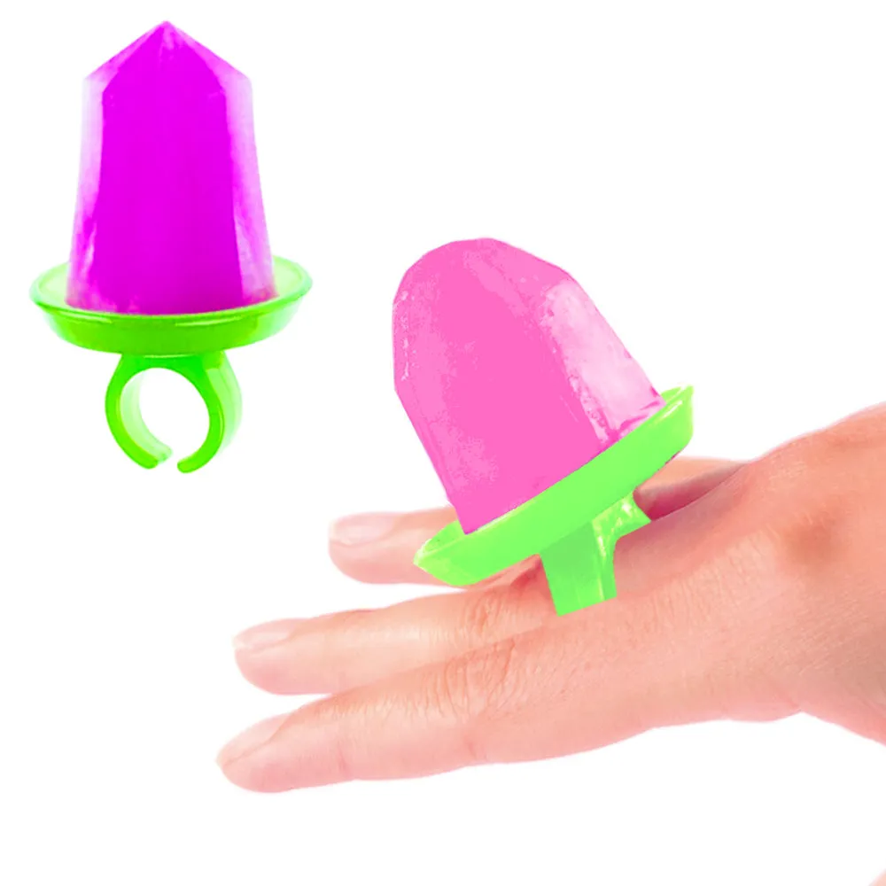 Jewel Ring Ice Pop Popsicle Molds Maker Frozen Dessert Treats Refreshing DIY 8PC