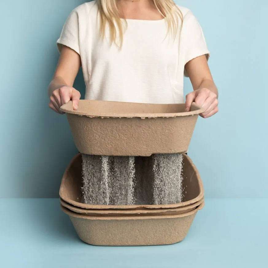 Kitty Sift (Set of 1 Litter Box & 3 Sifting Liners) Sifting, Disposable Cat Litter Box, Large
