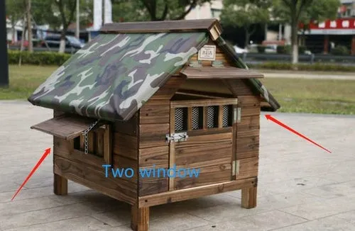 Large outdoor Doghouse, Rainproof, Carbonized Wood