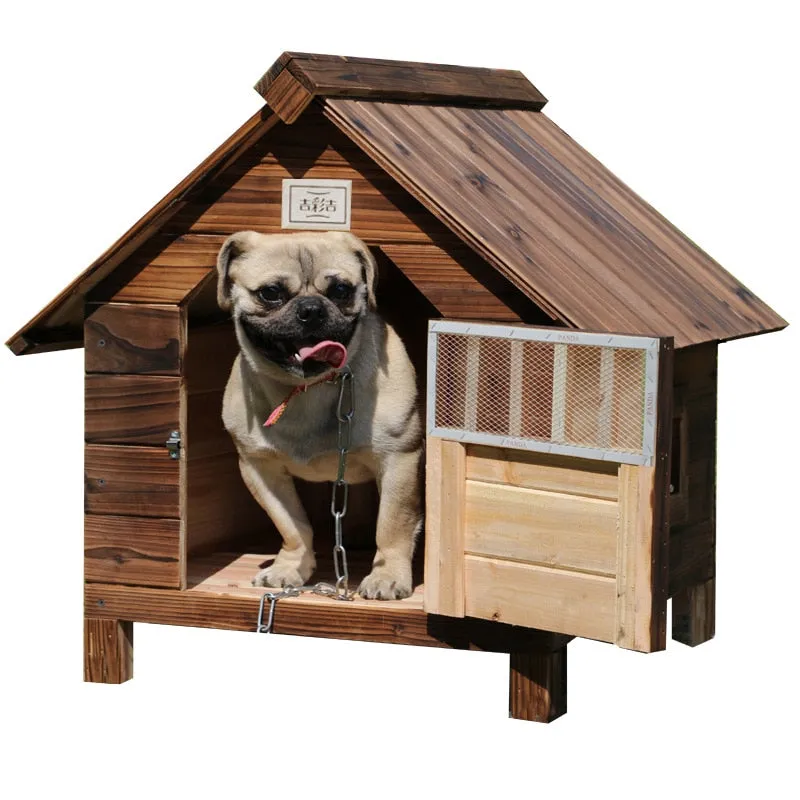 Large outdoor Doghouse, Rainproof, Carbonized Wood