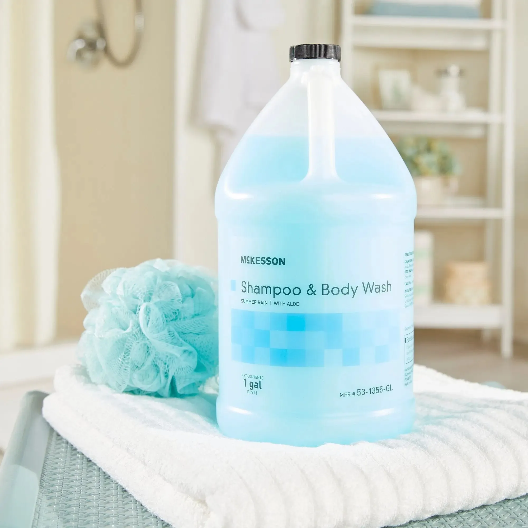 McKesson 2-in-1 Shampoo and Body Wash, Summer Rain Scent, 1 Gallon Jug