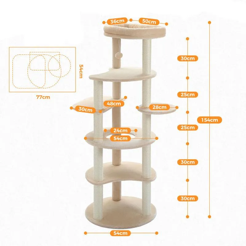 Modern 6-Level Cat Tree Tower