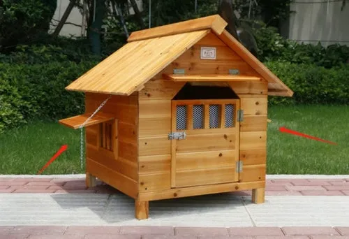 Outdoor Solid Fir Wood Dog House Kennel Waterproof Leakproof