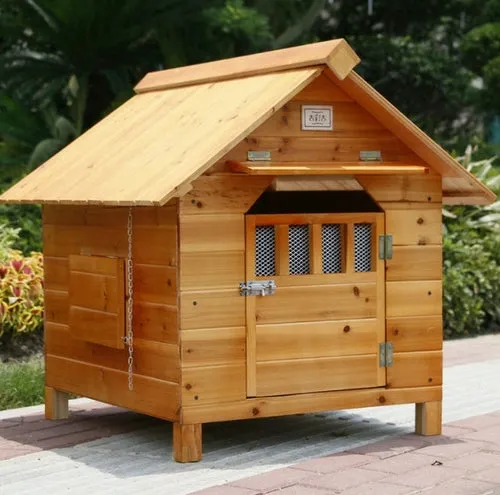 Outdoor Solid Fir Wood Dog House Kennel Waterproof Leakproof