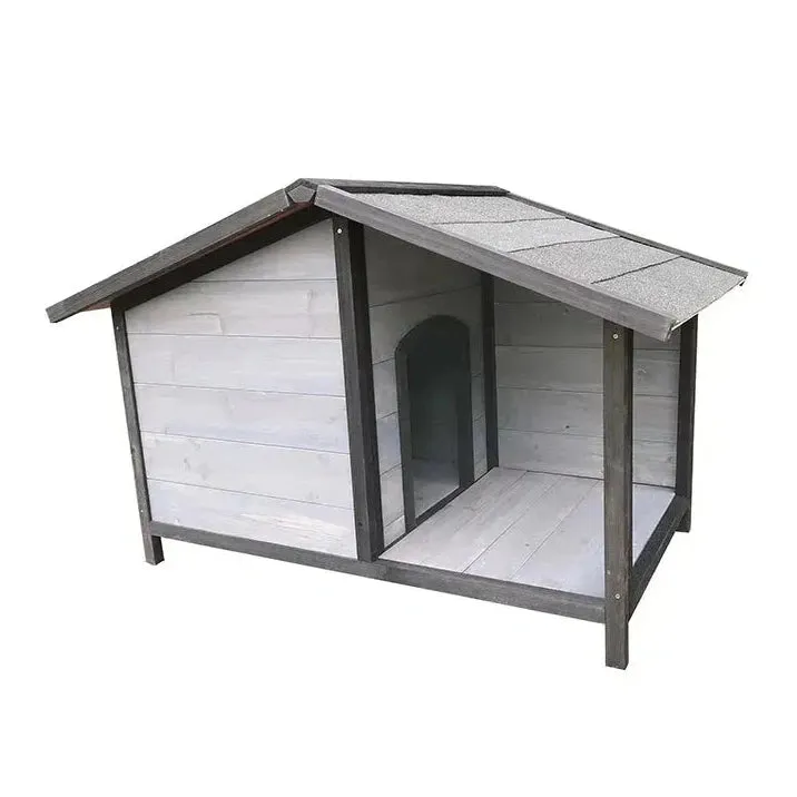 Outdoor Solid Wood Waterproof Dog Houses Large, Medium and Small Anti-corrosion Pet Houses Villa Indoor Dog House Kennels B