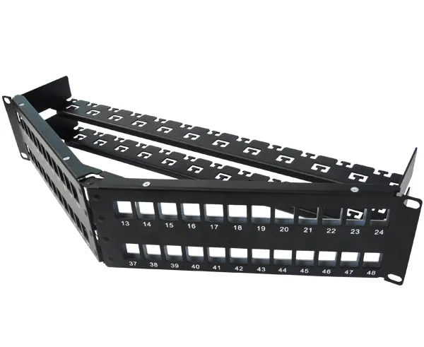 Shielded High Density Blank Angled Keystone 24-Port / 1U, 48-Port / 2U Patch Panel