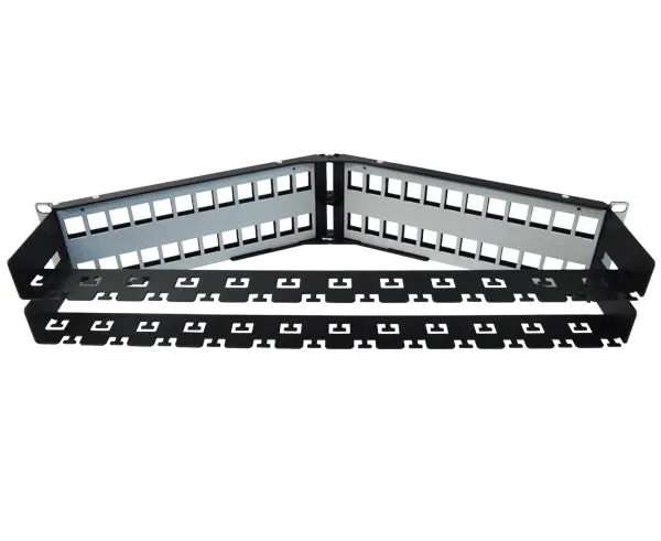 Shielded High Density Blank Angled Keystone 24-Port / 1U, 48-Port / 2U Patch Panel