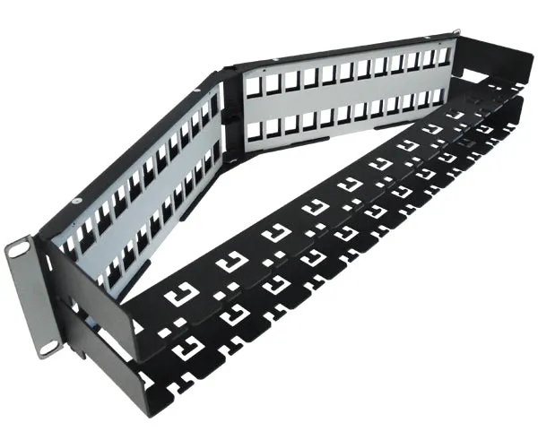 Shielded High Density Blank Angled Keystone 24-Port / 1U, 48-Port / 2U Patch Panel