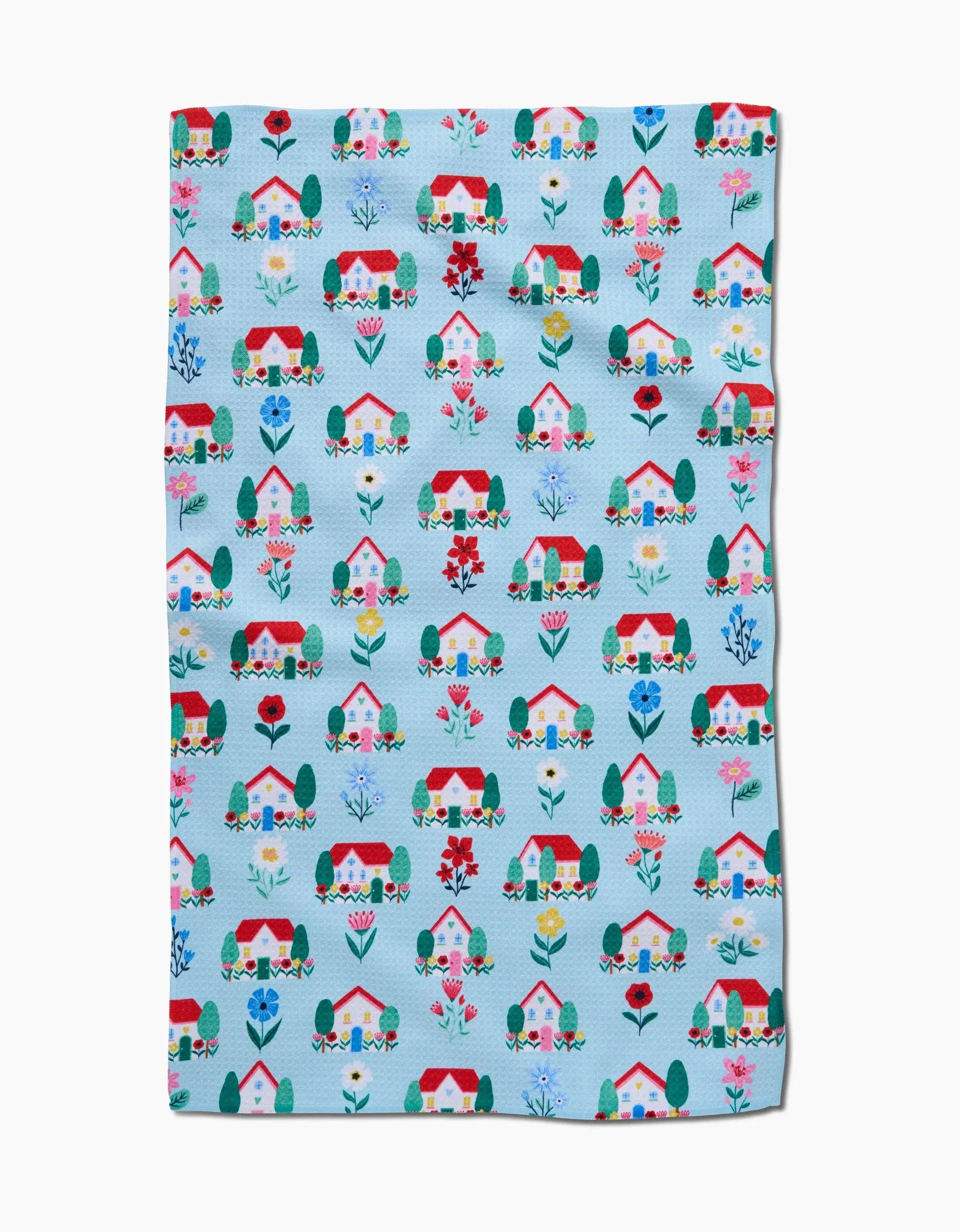 Spring Houses Tea Towel